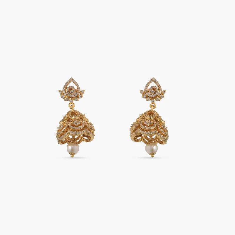 women's birthstone earrings-Ryan Nakshatra CZ Jhumkis