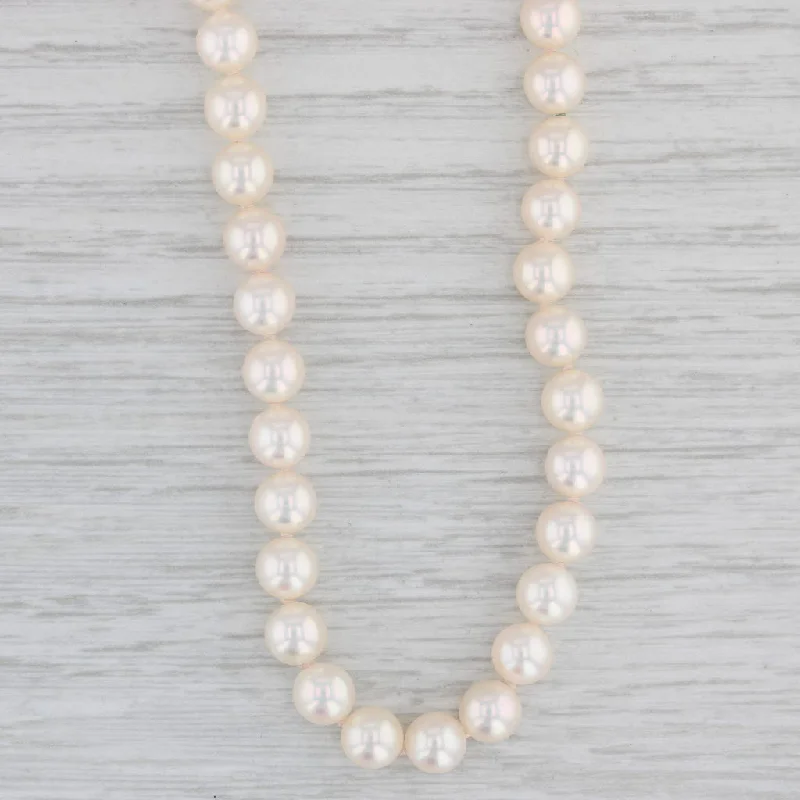 women's affordable necklaces-Mikimoto Cultured Pearl Bead Strand Necklace 14k Yellow Gold 23.75"