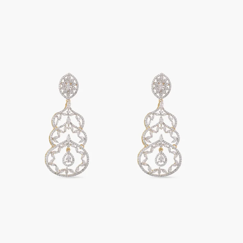 women's bird earrings-Riley Nakshatra CZ Drop Earrings