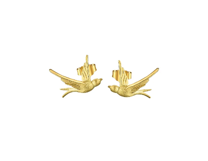 women's square earrings-Swallow Willow Stud Earrings