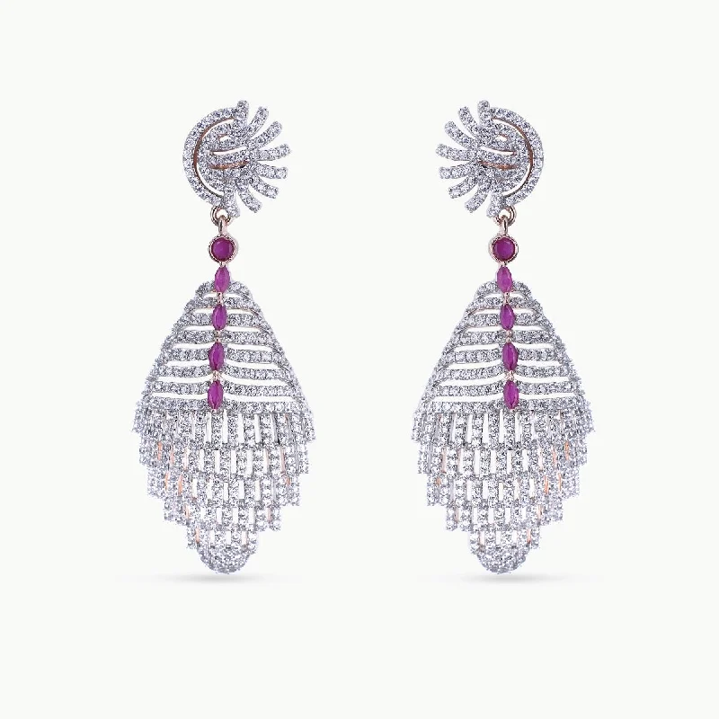 women's floral earrings-Dipra Nakshatra CZ Earrings