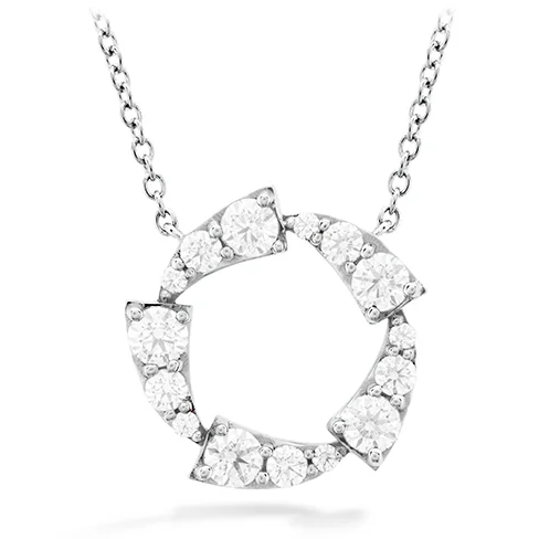 women's symbolic necklaces-Hearts On Fire Triplicity Circle Diamond Necklace