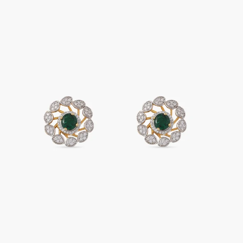 women's crystal earrings-Rhea Nakshatra CZ Studs