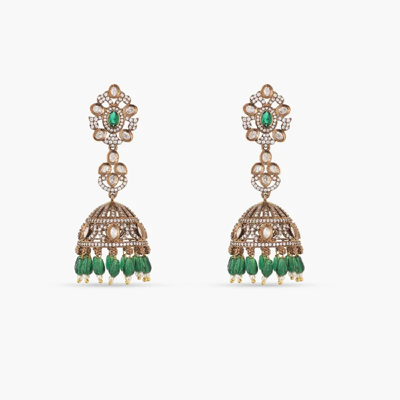 women's modern earrings-Esther Nakshatra CZ Jhumka Earrings