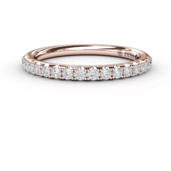 women's custom engagement rings-Fana 14K Rose Gold Pave Diamond Wedding Band