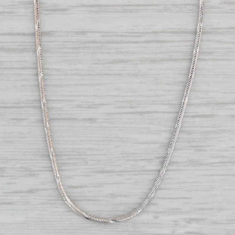 women's handcrafted necklaces-18.25" Twist Snake Chain Necklace 14k White Gold 1.2mm