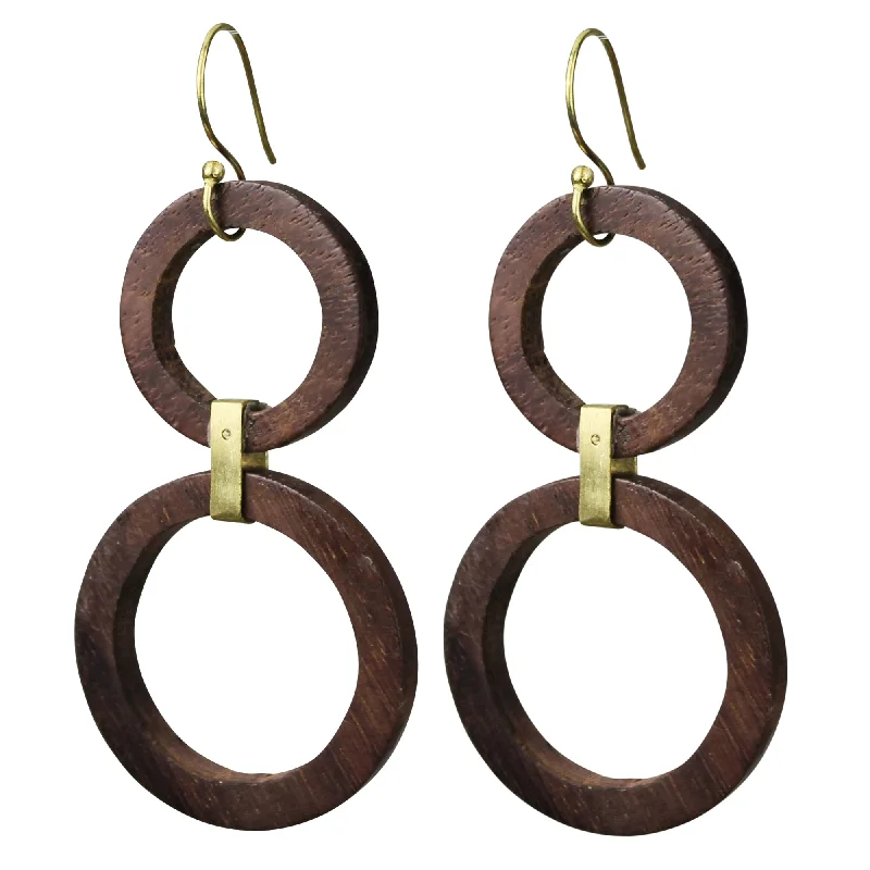 women's bird earrings-Lomas Earrings, Dark Wood