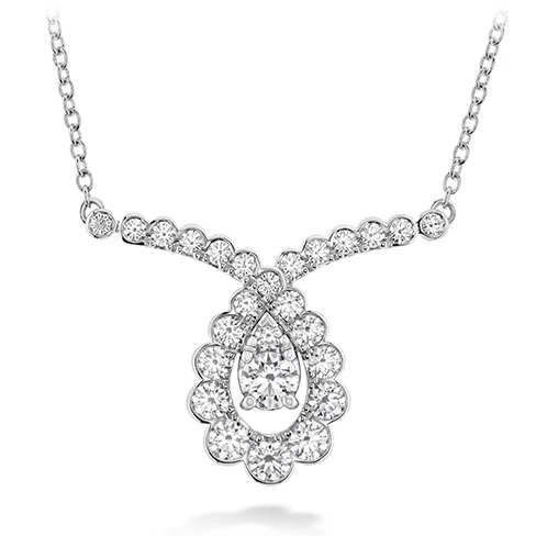 women's locket necklaces-Hearts On Fire Aerial Regal Scroll Drop Diamond Necklace