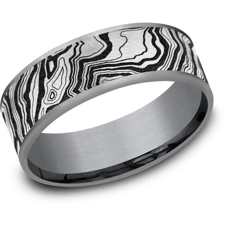 women's asymmetrical engagement rings-Brook & Branch "The Explorer" Tantalum & Titanium Wedding Band