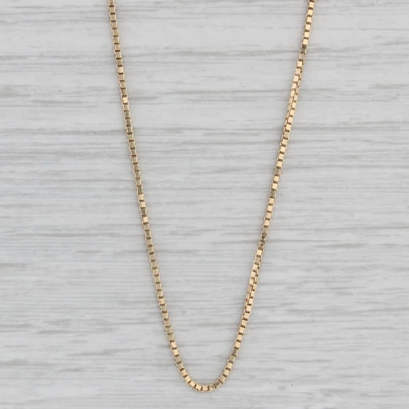 women's infinity necklaces-Box Chain Necklace 14k Yellow Gold 20.5" 1mm Lobster Clasp