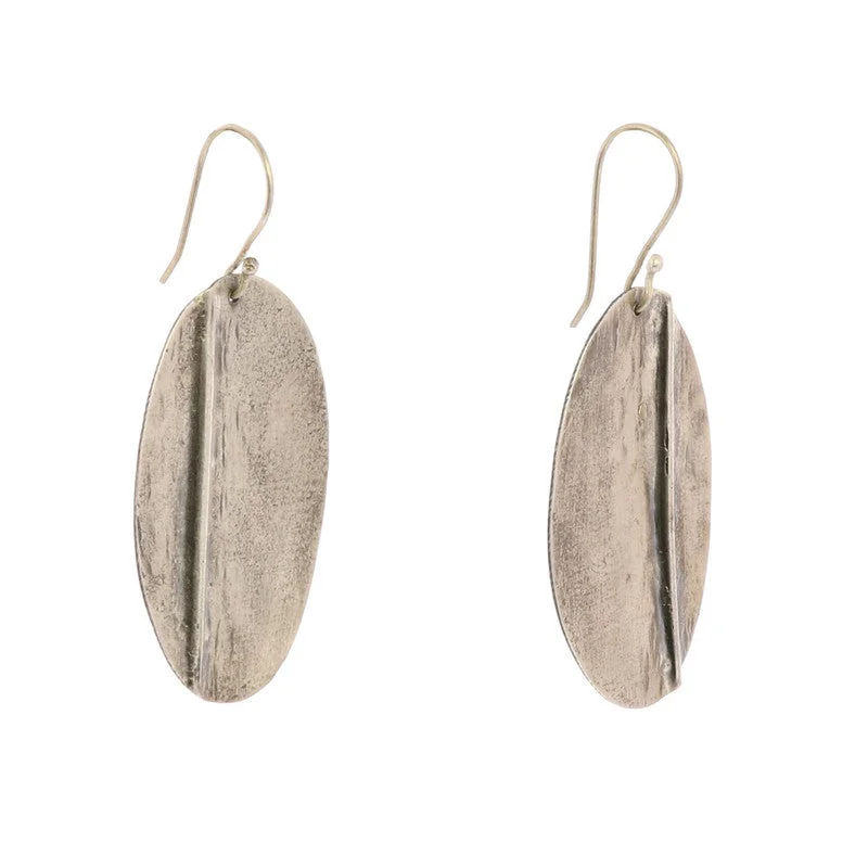 women's boho earrings-Leaf Silver Earrings