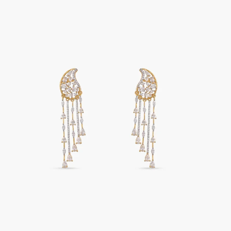 women's adjustable earrings-Karina CZ Drop Earrings