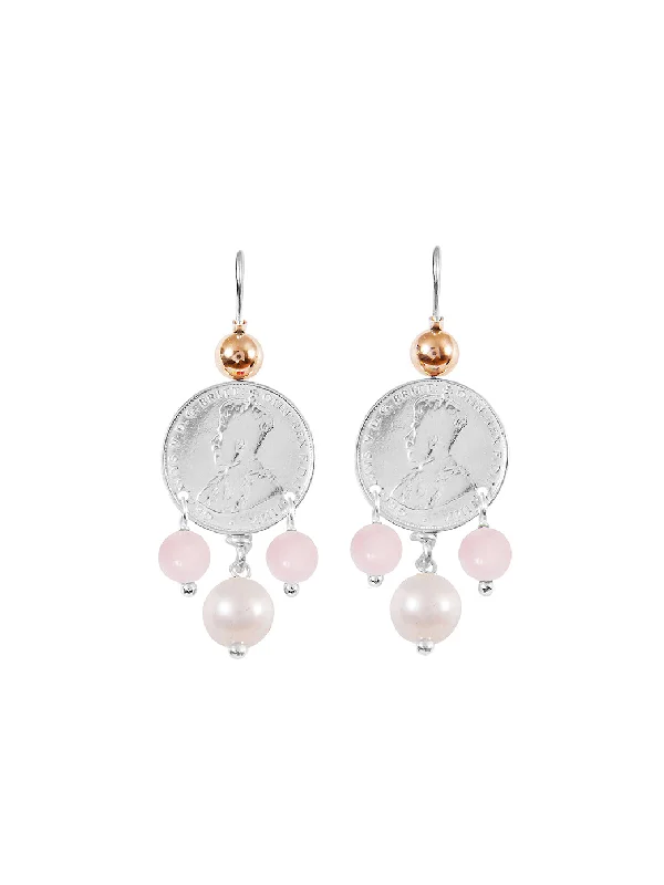 women's butterfly earrings-Mid Coin 3-Drop Earrings