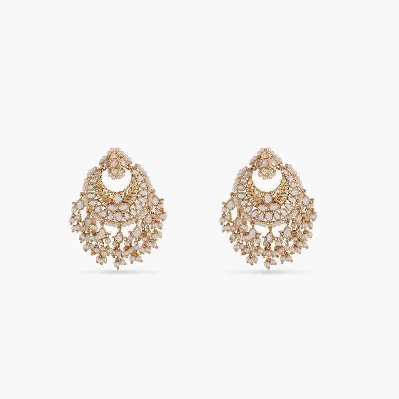 women's silver earrings-Regal Antique Chandbali Earrings