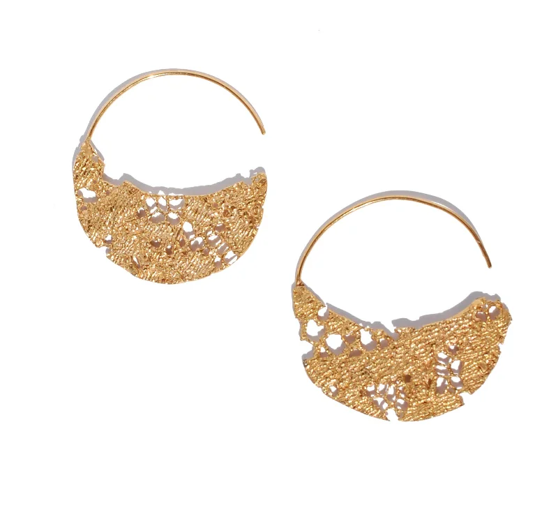 women's hypoallergenic earrings-01. Lazy Lace Hoop Earrings Large