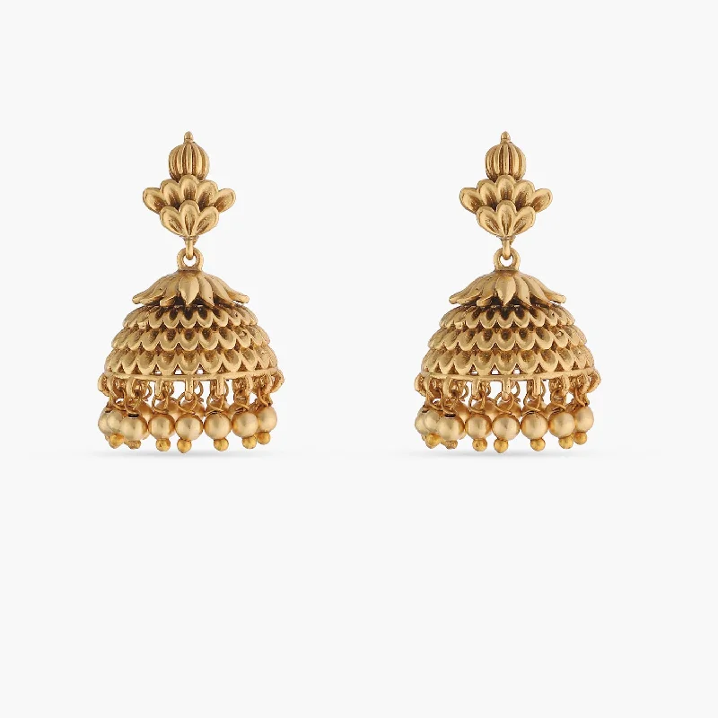 women's celestial earrings-Athena Gold Plated Tribal Earrings