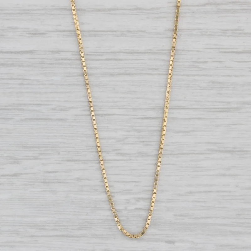 women's turquoise necklaces-20" Box Chain Necklace 14k Yellow Gold 1mm