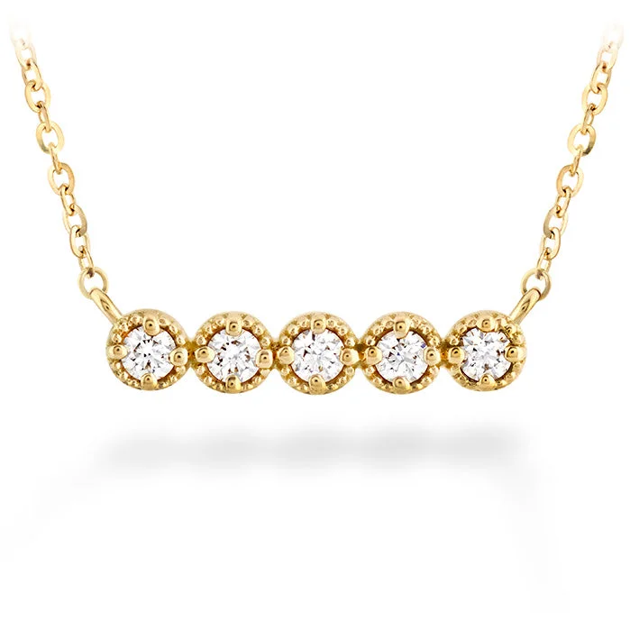 women's symbolic necklaces-Hearts On Fire Liliana Milgrain Diamond Bar Necklace