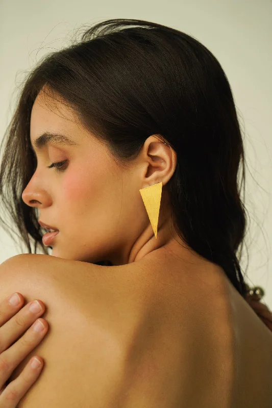 women's bold earrings-Ezra Gold Plated Earrings