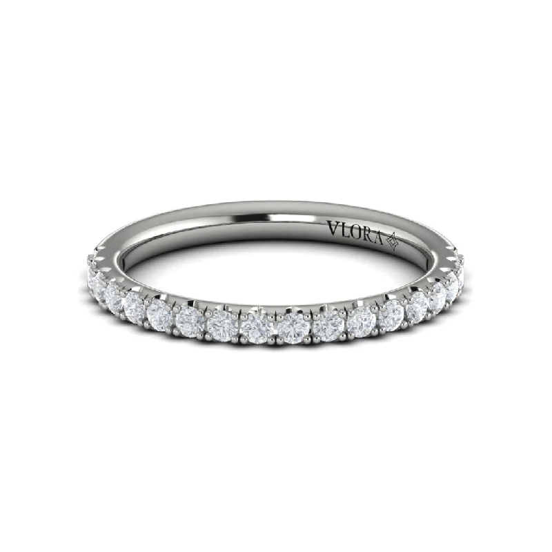 women's zodiac engagement rings-Vlora 14K White Gold Diamond Line Wedding Band