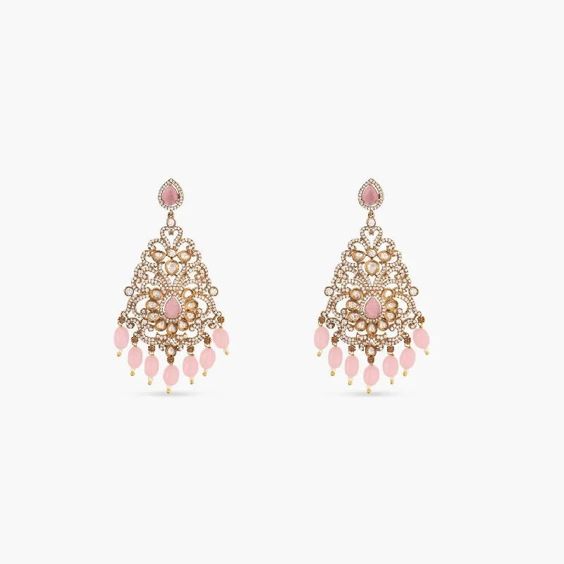 women's dolphin earrings-Beryl Nakshatra CZ Chandelier Earrings