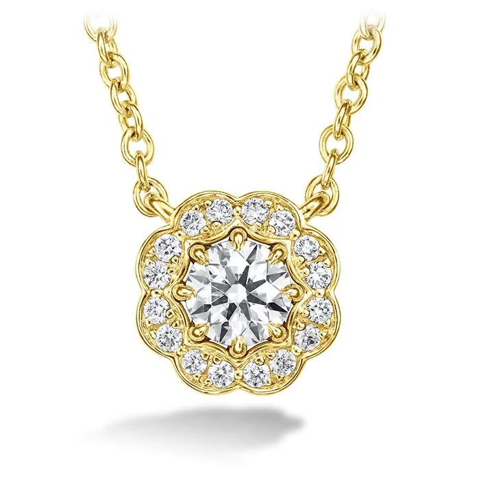 women's key necklaces-Hearts On Fire Lorelei Halo Diamond Pendant Necklace