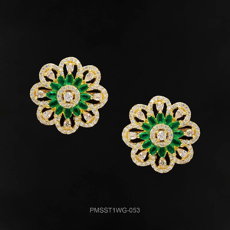 women's geometric earrings-PREMIUM STONE STUD PMSST1WG-053