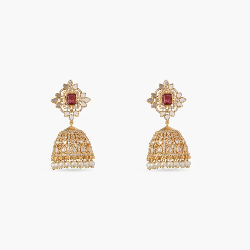 women's infinity earrings-Sadie Nakshatra CZ Jhumka Earrings