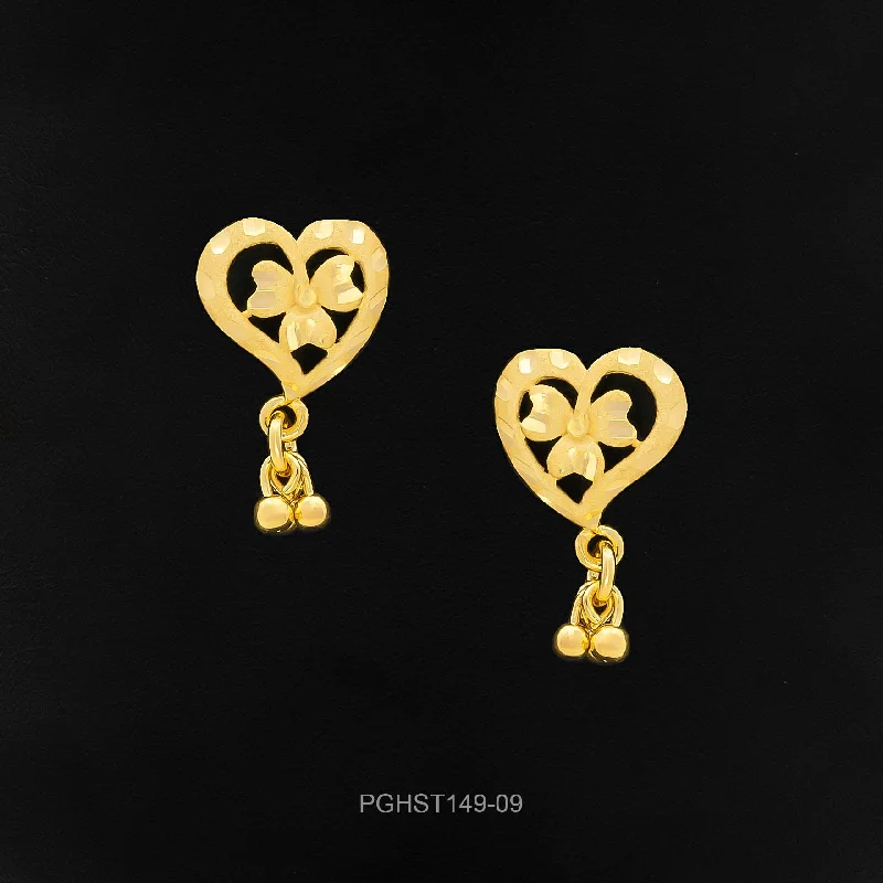 women's trendy earrings-GOLDEN HANGING STUD PGHST149-09