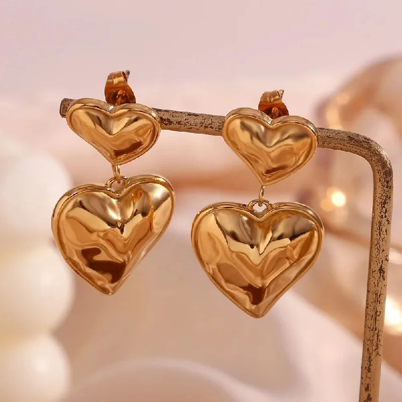 women's moon earrings-Irregular Heart Earrings