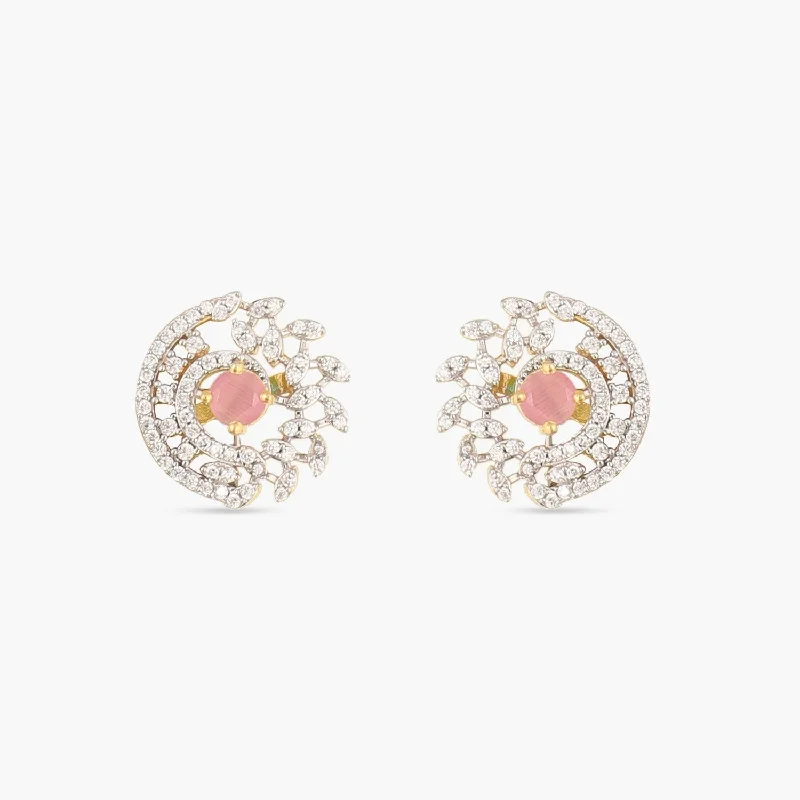 women's ear cuff earrings-Holly Nakshatra CZ Stud Earrings