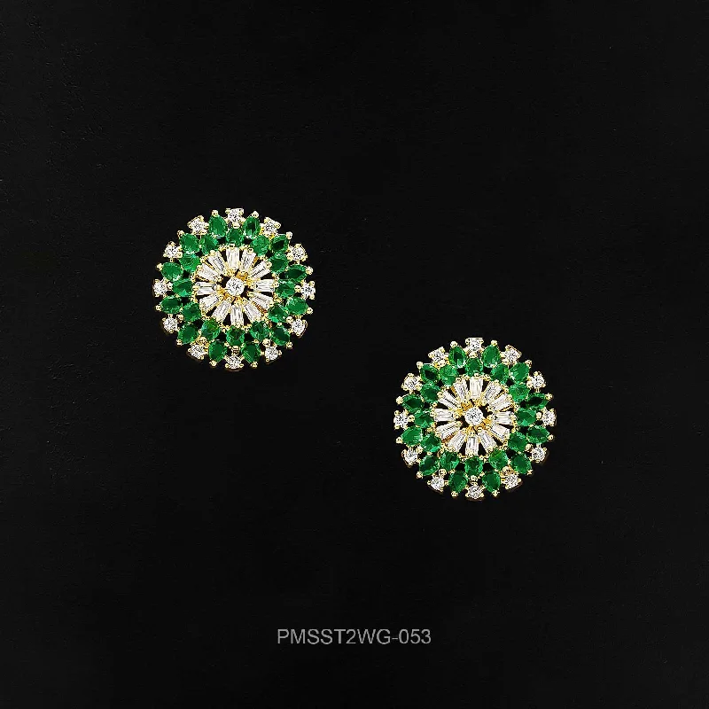 women's high-end earrings-PREMIUM STONE STUD PMSST2WG-053