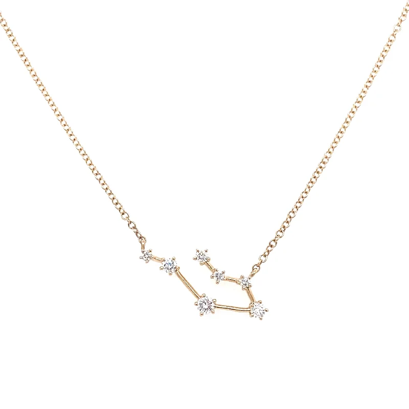 women's silver necklaces-14K Yellow Gold Diamond Constellation Necklace: Gemini (Large)