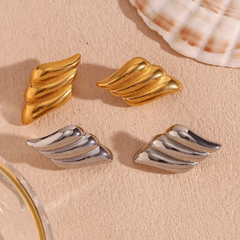 women's nature-inspired earrings-Wave Earrings