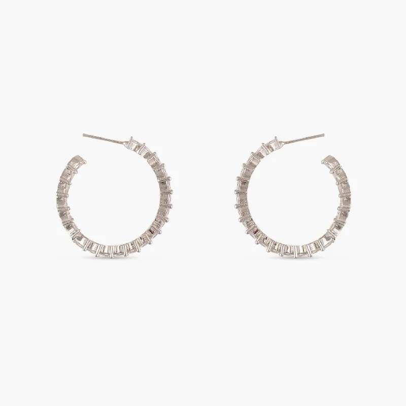 women's amethyst earrings-Aine Nakshatra CZ Hoop Earrings