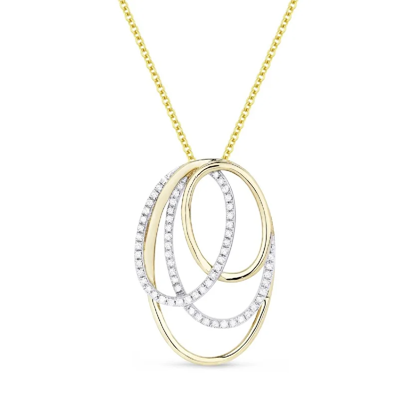 women's trendy necklaces-MODERN YELLOW GOLD AND DIAMOND PENDANT NECKLACE, .17 CT TW