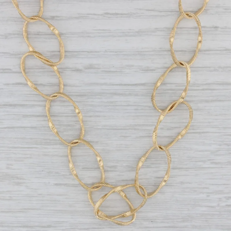 women's gemstone necklaces-Marco Bicego Marrakech Onde Coil Link Necklace 18k Yellow Gold 17"