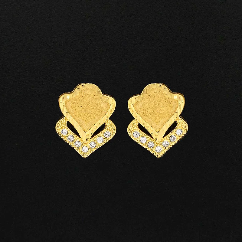 women's gold earrings-Stone Earring PSST372W-001