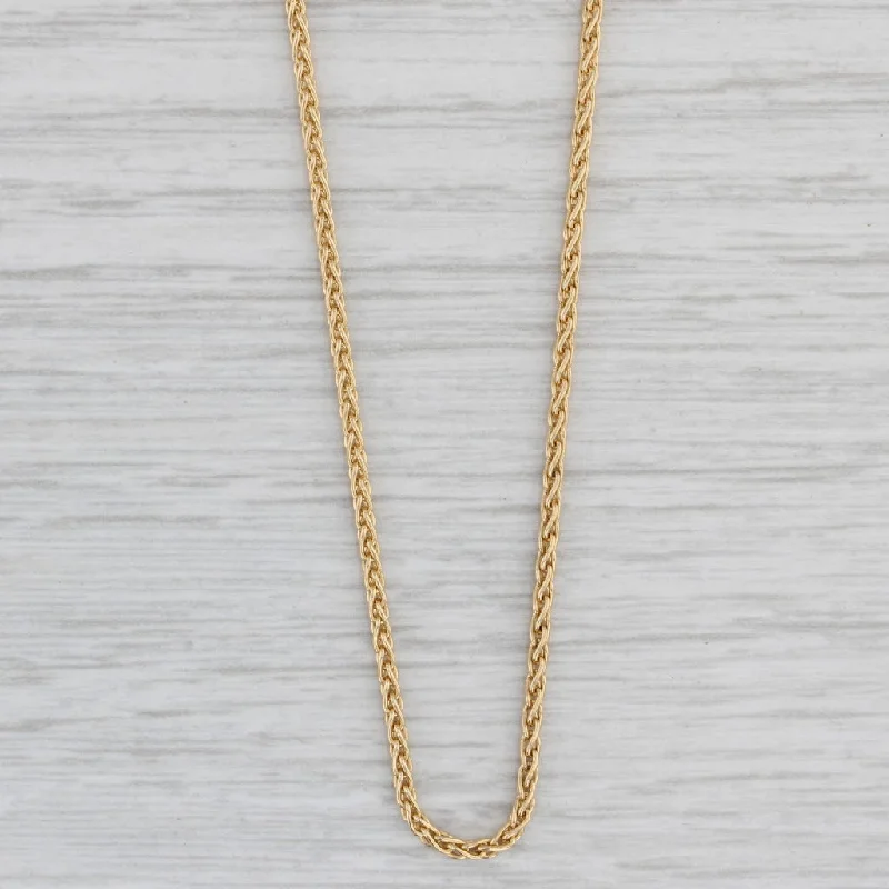 women's nature-inspired necklaces-18" 1.5mm Wheat Chain Necklace 18k Yellow Gold