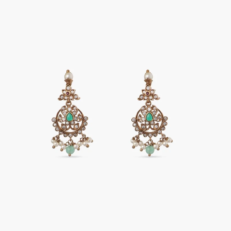 women's wave earrings-Jagrati Nakshatra CZ Drop Earrings