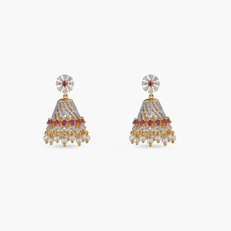 women's mermaid earrings-Rajan Nakshatra CZ Jhumki Earrings