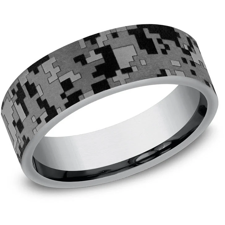 women's rope engagement rings-Brook & Branch "The Lima" Tantalum Digital Camo Wedding Band