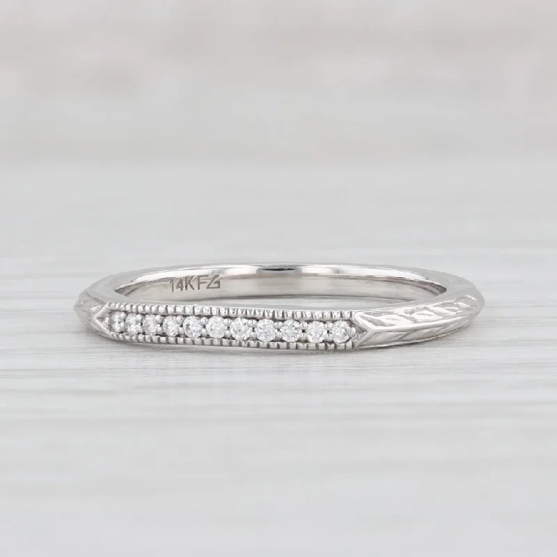 women's diamond engagement rings-New Diamond Wedding Band 14k White Gold Size 6 Stackable Ring