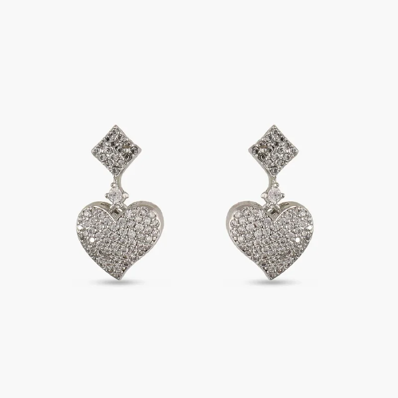 women's climber earrings-Forever Love CZ Drop Earrings