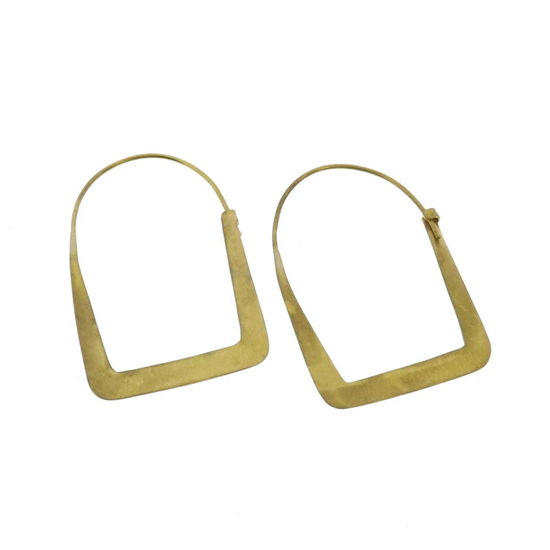 women's fashion-forward earrings-Arch Brass Earrings