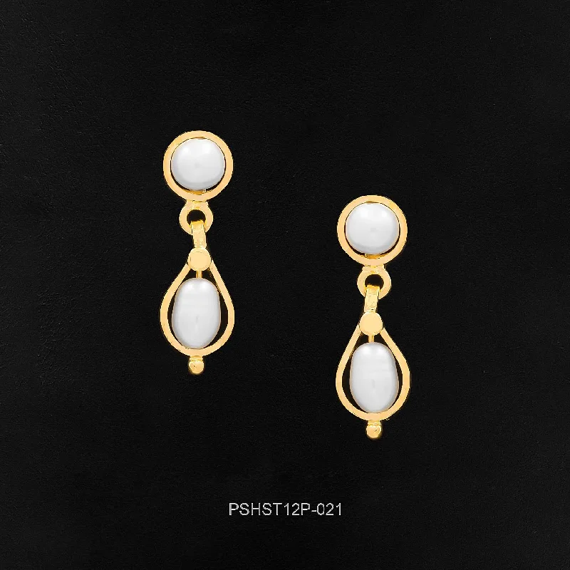 women's dangle earrings-GOLDEN HANGING STUD PSHST246-140