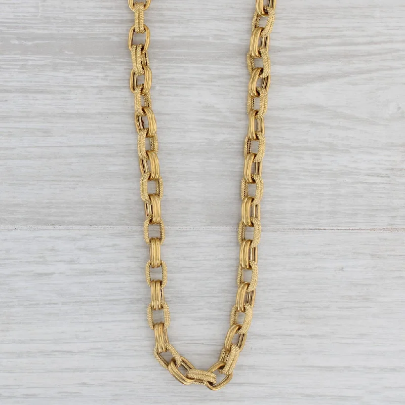 women's bold necklaces-Long Cable Chain Necklace 18k Yellow Gold 29.75" 6.7mm