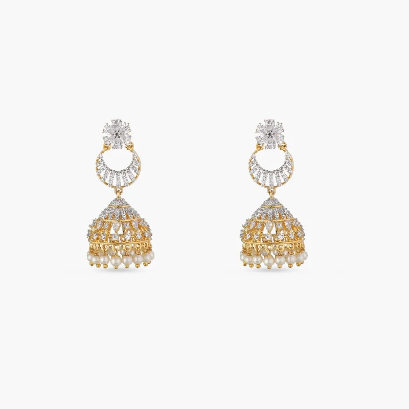 women's bead earrings-Surabhi Nakshatra CZ Jhumki Earrings