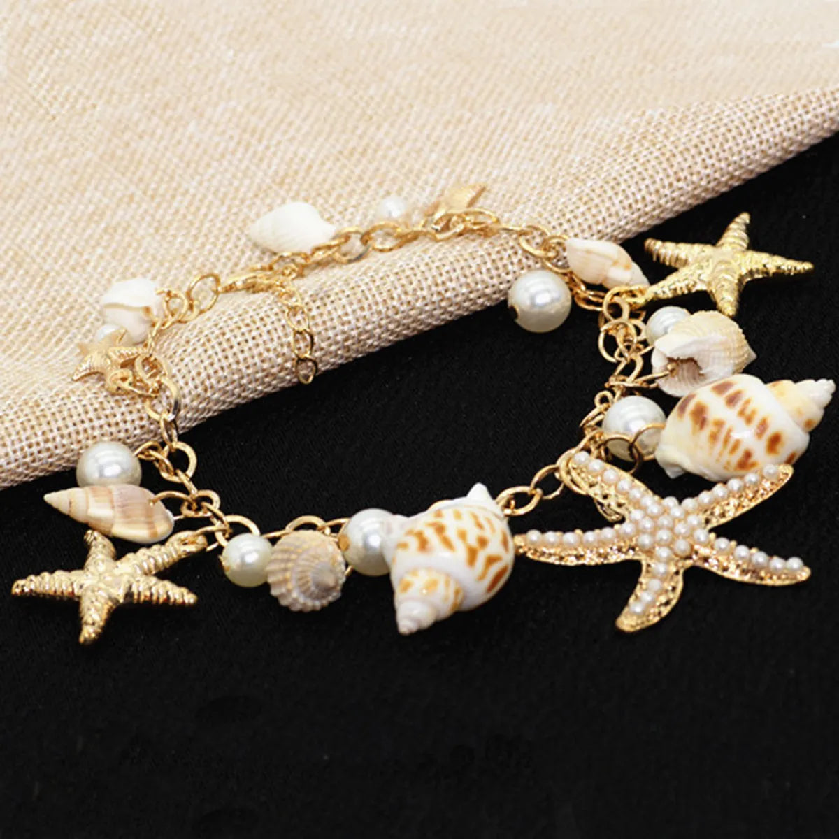 women's floral bracelets-Marine Style Starfish Shell Alloy Shell Wholesale Bracelets