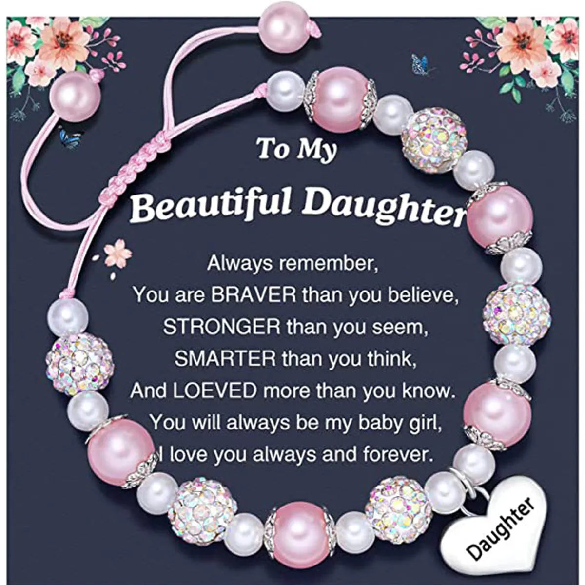 Engraved Daughter Pink Daughter Card